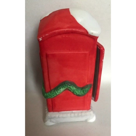 VTG-DICKENSVILLE COLLECTABLES Phone Booth-Red Nostalgic/Christmas Village 1990 - Picture 3 of 13